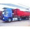 Blue 50 Ton Low Bed Trailer Two Single , 2 Axles Semi Trailer Truck thumbnail-1