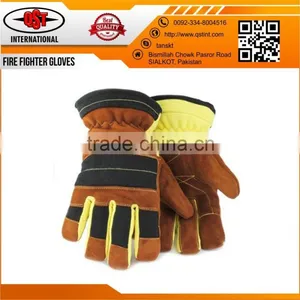 Leather Work Gloves With Insulated Split Cowhide for Firefighter thumbnail-5
