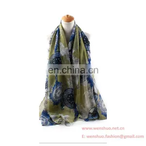 2016 Spring New Splash-ink Circle Printed Tippet Scarf Wholesale thumbnail-4