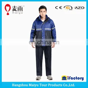 Polyester Raincoat With Reflective Tapes thumbnail-5