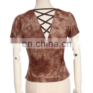 Steampunk Women's Open Chest Short Sleeve Top by RQBL thumbnail-3