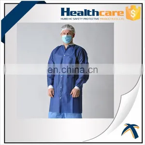 Disposable Lab Coat With Knit Collar and Zipper thumbnail-1