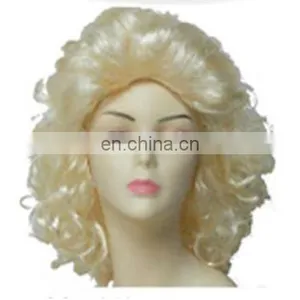 MCW-0259 Party Masquerade Synthetic Short Women Hot Curly Blonde Wig thumbnail-1