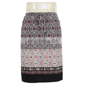 Losange Print Lady Office Skirt Guangzhou Supplier thumbnail-1