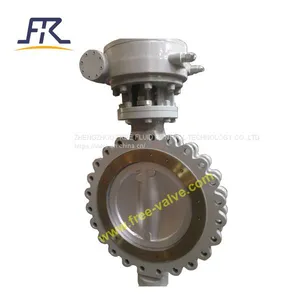 Wafer Lug Type High Performance Double Eccentric Butterfly Valve Worm Gear Box thumbnail-1