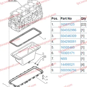 FPT IVECO CASE Cursor9 F2CFE614A*B041/F2CGE614F*V004 5802431166 Oil Pan504332986 thumbnail-1