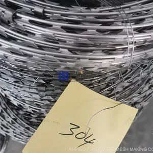 SS304 Stainless Steel Concertina Razor Wire Gray Bright Type BTO-22 Diameter 50cm thumbnail-1