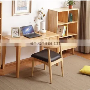 Nordic Learning Furniture Writing Solid Wooden Mini Study Table Simple Small Home Modern Laptop Computer Desk With Storage thumbnail-4