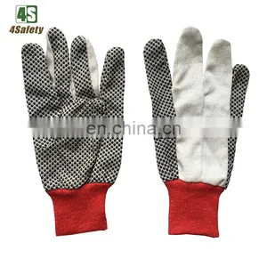 4SAFETY Good Price Dotted Working Safety Gloves Cotton Canvas thumbnail-1
