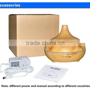300ml Cool Mist Humidifier Ultrasonic Aroma Essential Oil Diffuser for Office Home Bedroom Living Room Study Yoga Spa Wood Grain thumbnail-2