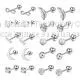 Stainless Steel Stud Earrings,Solid Rhinestone Cartilage Earrings Helix Ear Piercing Jewelry thumbnail-3