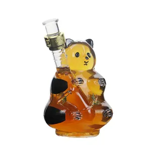 China Huachi Glass Bottle Factory's Hand-blown Animal Lion-shaped Wine Bottles, High-end Glass Wine Bottles for Red Wine. thumbnail-2