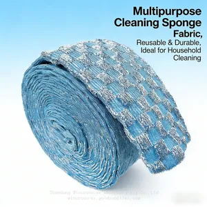 Factory Semi-Finished Scrubber Cloth Roll Glitter Mesh Dish Washing Sponge Fabric Raw Material For Kitchen Scouring Pad Production thumbnail-1