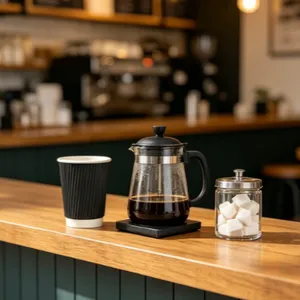 Eco-Friendly Waterproof Corrugated Paper Cup for Coffee & Tea Shops thumbnail-5