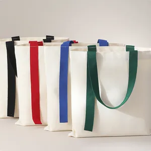 Canvas Tote Bag With Ribbon Pattern thumbnail-2