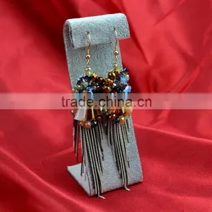 Fashion Earings for Women 2015 Crystal Beads Earring Large Tassel Earring Jewelry thumbnail-5