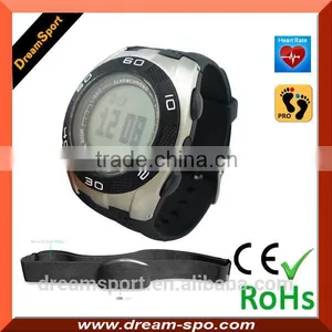 Wireless Heart Rate Monitor Chest Belt Wrist Pedometer Watch For Sports Running thumbnail-3