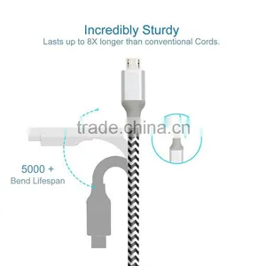 Woven Fabric Braided Flat Pipe Connector Micro USB Cable thumbnail-4