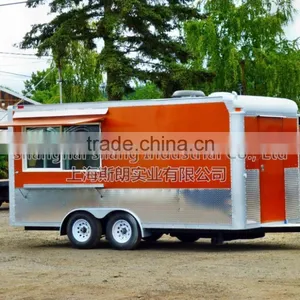 Orange Biaxial Traction Diner Food Truck for Sale Mobile Food Truck Mobile Food Trailer Fast Food Mobile Kitchen Trailer for Sal thumbnail-5