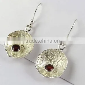 Classic !! Garnet 925 Sterling Silver Earring, 925 Stamped Silver Jewelry, Buy Silver Jewelry thumbnail-3