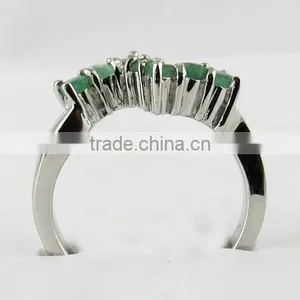 Delicate Green Emarald Ring, Gemstone Silver Jewellery, 925 Silver Jewellery thumbnail-6