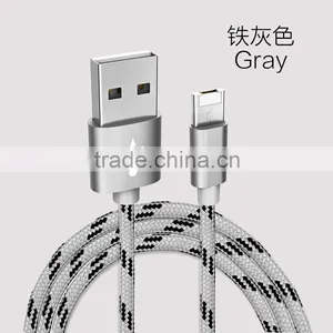 USAMS Multifunctional Charging Cable For IPhone5s/6s and Android Mobile Phone 2in1metal Nylon Dual Sided 1m Braided Cable thumbnail-4