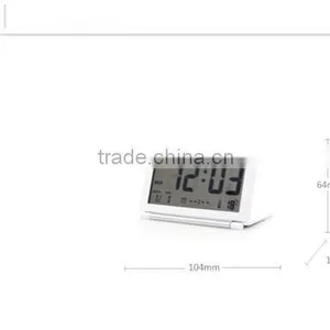 Promotional Multi-functional Flip Travel Clock / Mini LCD Folding Clock With World Time/ Electronic Items Manufacturer OEM/ODM thumbnail-4