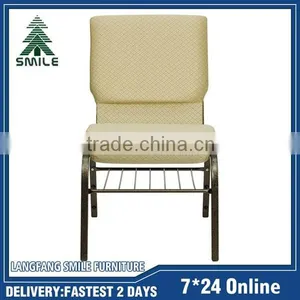Church Chairs Upholstered Cushion Stacking Church Chair for Sale thumbnail-1