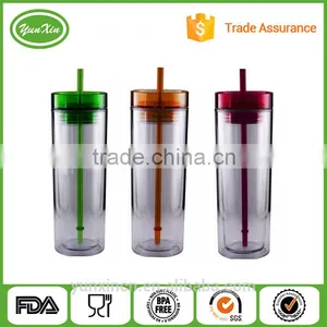 BPA Free 500ML Colorfull Skinny Tall Tumbler Sippy Cup With Lid With Straw thumbnail-3