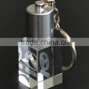 8G 16G 32G Crystal Pen Drive With Light-up Logo thumbnail-5