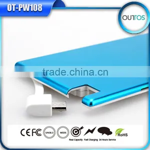 2015 Hot Promotion Custom Logo 1500mah Portable Ultra Thin Credit Card Power Bank thumbnail-2