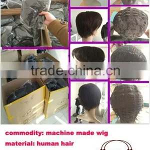 Express Wholesale Factory Bottom Price Machine Made Short Human Hair Wig in Stock thumbnail-1