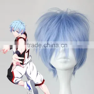 Fashion New Kuroko's Basketball Kuroko Tetsuya 32cm Short Ice Blue Synthetic Anime Cosplay Wig thumbnail-1