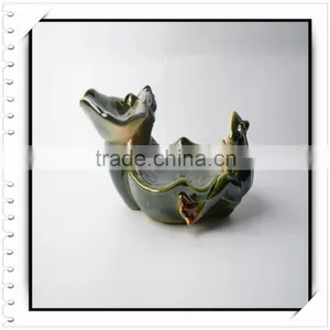 Special Leaf Shape Ceramic Plate With Frog thumbnail-1
