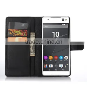 Luxury Mobile Phone PU Leather Flip Cover Case For Sony C5 Leather Case thumbnail-1