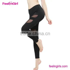 Black Calzas Deportivas Mujer Mesh With Pocket Sports Leggings Fitness thumbnail-1