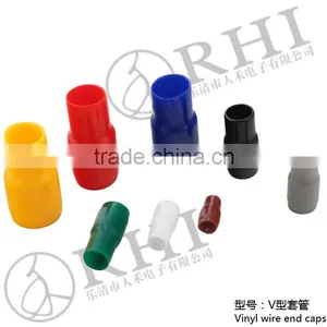 Yellow Blue Red Plastic V-color End Cap Vinyl Wire Terminal End Cap thumbnail-2