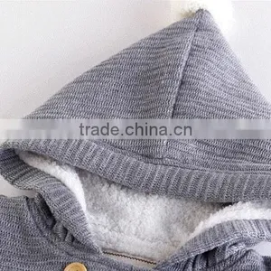2016 Latest Design Boys Cotton Knitted Windproof Waterproof Hooded Trench Cardigan thumbnail-5