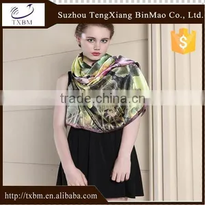 100% Silk Square Scarf, Crepe,14mm thumbnail-1