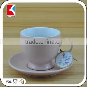Hot Pink Color Unique Shape Espresso Ceramic Tea Cup and Saucer,coffee Cup and Saucer Set thumbnail-1