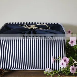 YIWU RODA 100% Canvas Fabric Flax Handle Foldable Storage Box thumbnail-2