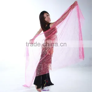 SWEGAL Belly Dance Face Veil,belly Dance Accessories,belly Dance Silk Fan Veil SGBDD13016 thumbnail-4