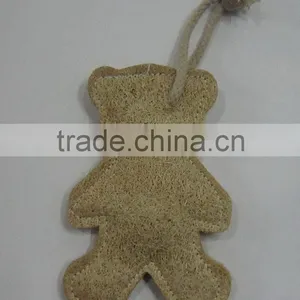 Bear Shape Loofah Sheet With Cotton Inside and Rope thumbnail-1