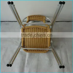 Double Tube Aluminum Rattan Chair thumbnail-5