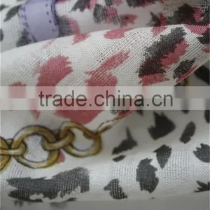 Shackles Printed Wool Scarf With Fringe thumbnail-5