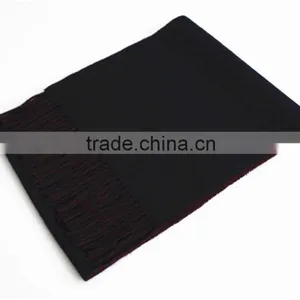 Solid Color Double Face Wool Scarf With Fringe thumbnail-2