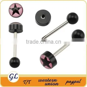 TR01086 Acrylic Tongue Barbell , Skull Tongue Ring Body Piercing thumbnail-2