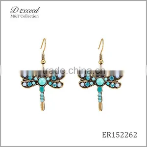 Yiwu Wholesale Jewelry Factory Fashion Ethnic Bohemian Beaded Animal Drop Earrings Dragonfly Dangle Earrings thumbnail-1