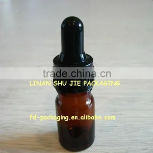 Amber Glass Bottle With Black Dropper thumbnail-1
