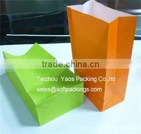 Various Colors Take Away Fast Food Paper Bag, Hot Sale Custom Recycled Kraft Paper Packaging Bag Without Handle thumbnail-1